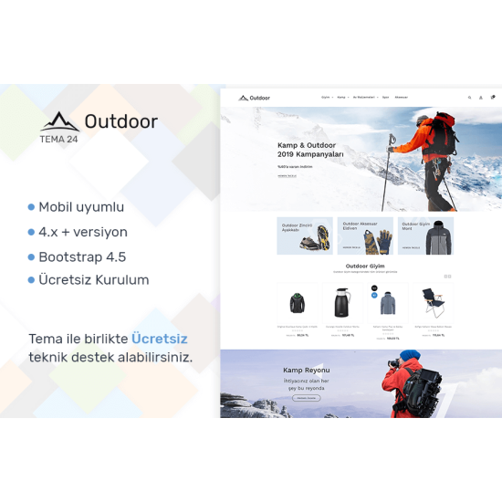 Proticaret Kamp Outdoor E Ticaret Tema Tasarımı