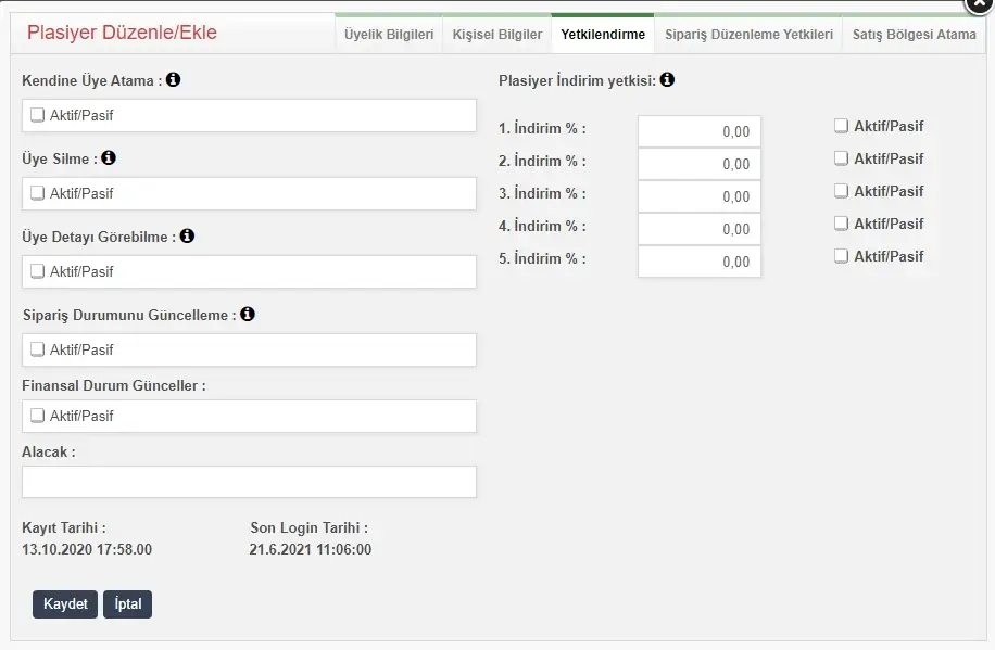 Proticaret B2B Plasiyer Takip Modülü ve Saha Satış Temsilcisi Yönetim Ekranı